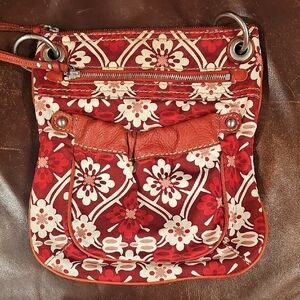 Fossil Burgundy Floral Crossbody Bag